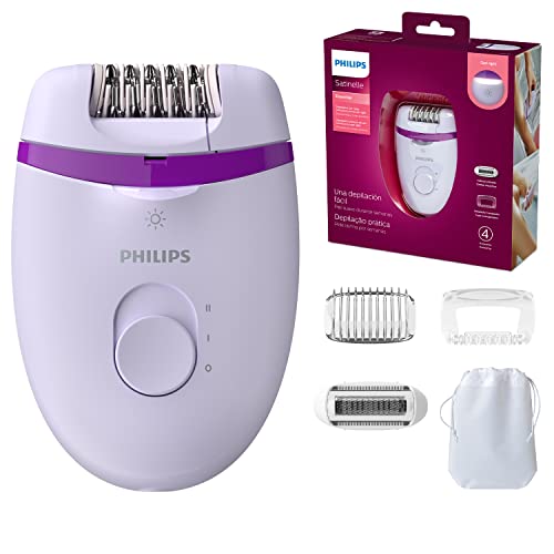 Philips BRE275/00 Satinelle Essential Epilatore Elettrico Compatto, 4 Accessori