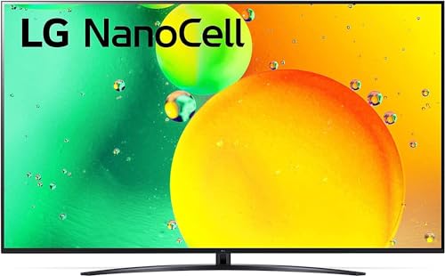 LG NanoCell 43NANO766QA Smart TV 4K 43" Serie NANO76 2022, Processore α5 Gen 5, Filmmaker Mode, Game Optimizer, Wi-Fi, AI ThinQ, Google Assistant e Alexa Integrati, Telecomando Puntatore