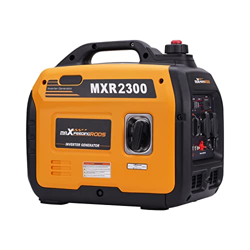 maXpeedingrods 2300W Generatore di Corrente Silenziato a Benzina Inverter per all'Aperto Camper Partito Generatore Elettrico Emergenza Portatile con prese USB e 230V Leggero