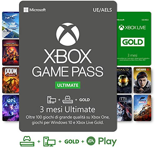 Abbonamento Xbox Game Pass Ultimate - 3 Mesi | Xbox Live Gold è incluso con l'abbonamento 3 Mesi | Xbox & Windows 10 - Codice download