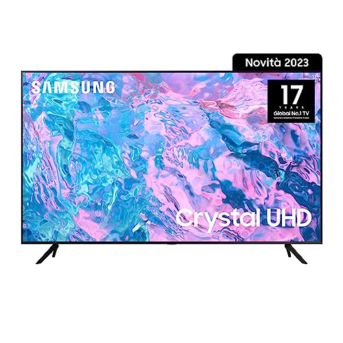 SAMSUNG Crystal UHD UE43CU7190UXZT, Smart TV 43" Serie CU7000, Crystal UHD 4K, BLACK , 2023, DVB-T2