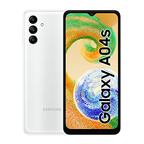 Samsung Galaxy A04s Smartphone Android 12, Display Infinity-V HD+ da 6.5’’, 3GB RAM e 32GB di Memoria Interna Espandibile, Batteria 5.000 mAh, White [Versione Italiana]