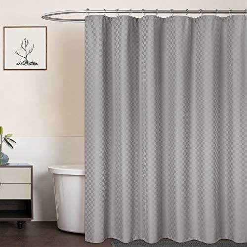 LinTimes Tenda da Doccia Bianca, 191 gsm Tenda da Doccia Lavabile in Poliestere di Lusso per Hotel, Spessa, Resistente, 183 X 183 cm, Grigio