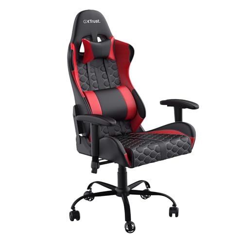 Trust Gaming GXT 708R Resto Sedia Gaming, Sedia 360° con Cuscini Rimovibili, Regolabile in Altezza, Sedia Girevole da Scrivania per PC, Ufficio, per Gioco – Rosso