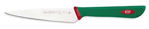 Sanelli Premana Professional Coltello Spelucchino, Acciaio Inossidabile, Verde/Rosso, 12 cm