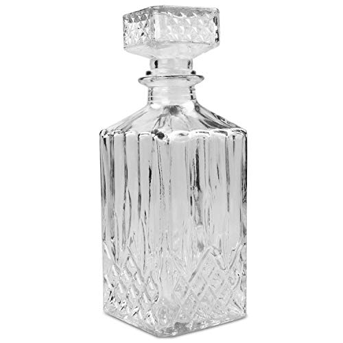 Alpina Decanter Classico in Vetro per Whisky, Cognac, liquori - Decanter per Whisky - Bottiglia per Whisky - Circa 800 ml