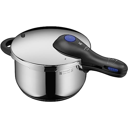 WMF Perfect Plus - Pentola a pressione a induzione, 4,5 l, con protezione della fiamma, grande segnale di cottura, 2 livelli di cottura, manico con coperchio rimovibile, regolatore di livello di