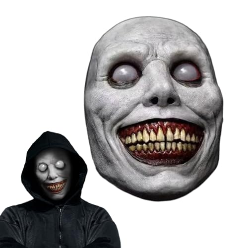OPAHUTER Maschera Horror, Sorridente Demone, Inquietante Monster, Spaventose Realizzata in Lattice per Feste di Halloween e Carnevale