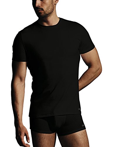 LVB T-Shirt Girocollo in Cotone Supima Stretch Cotton Uomo, Nero, 4/M