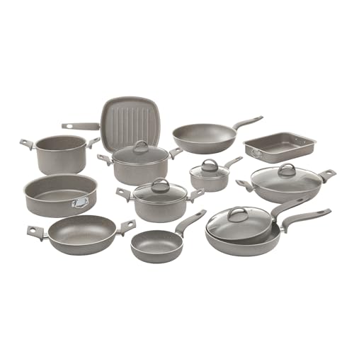 KASANOVA Set pentole antiaderenti - Batteria pentole completa con coperchi 18 pezzi Made in Italy