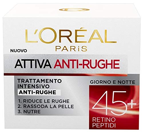 L'Oréal Paris Crema Viso Donna Antirughe Intensiva Giorno, 50 ml, Confezione da 1