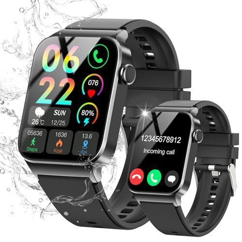 Smartwatch Uomo Donna, 1.85" Orologio Smartwatch con Effettua/Risposta Chiamate, 113 Sportive Smart Watch con Contapassi/Sonno/Cardiofrequenzimetro, Impermeabil IP68 Fitness Tracker per iOS Android