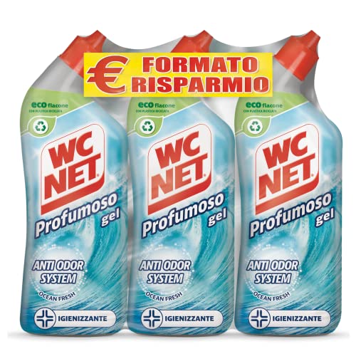 Wc Net - Profumoso Gel, Anticalcare e Igienizzante per WC, Tripacco Mono Fragranza a Seconda della Disponibilità, 3 Flaconi da 700 ml