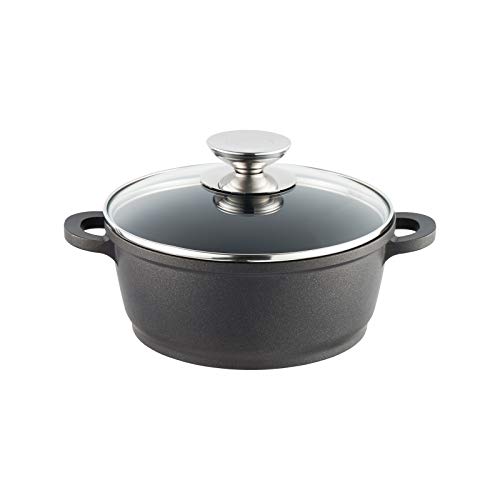 Berndes Vario Click 031143 Pentola in alluminio per induzione, antiaderente, con coperchio in vetro, 20 cm, 2,3 l