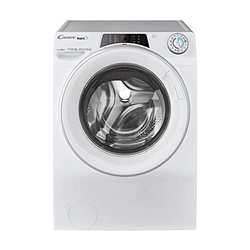 Candy RapidÓ RO41274DWMST/1-S Lavatrice, 7 Kg, 1200 Giri, Wi-Fi + BLE, Connesso, Partenza Ritardata, Rilevatore Kg, Classe A, 60x45x85 cm, Bianco