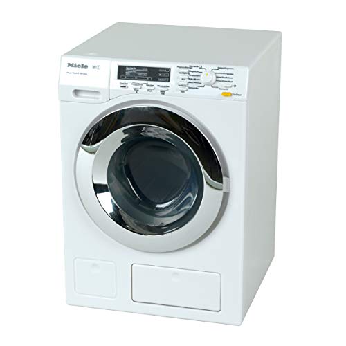 Theo Klein Lavatrice Miele Quattro programmi di Lavaggio e rumori Originali Funziona con e Senza Acqua Dimensioni 18,5 cm x 26 cm x 18 cm Giocattolo per Bambini a Partire dai 3 Anni di età