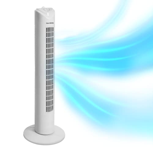 Innoliving Ventilatore a Torretta 3 Velocità INN-504 con Timer 120 Minuti, Ventilatore a Colonna con Oscillazione Automatica 90°, Potenza 45W, Altezza 78cm, Ventilatore a Torre Efficiente e Silenzioso