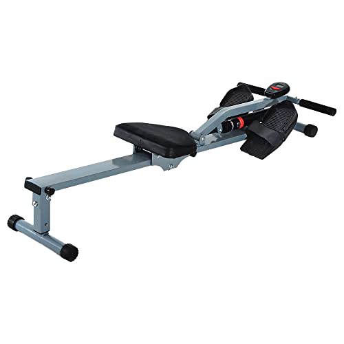 HOMCOM Vogatore Professionale per Fitness Allenamento a Casa con Display 130 x 67.5 x 67cm