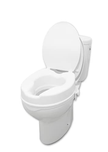 PEPE - Rialzo WC per Anziani con Coperchio (10 cm di altezza), Alzawater per Anziani Universale, Rialzo per WC Disabili, Sollevatore Water, Rialzo Water per Protesi Anca, Alza Sedile WC Disabili