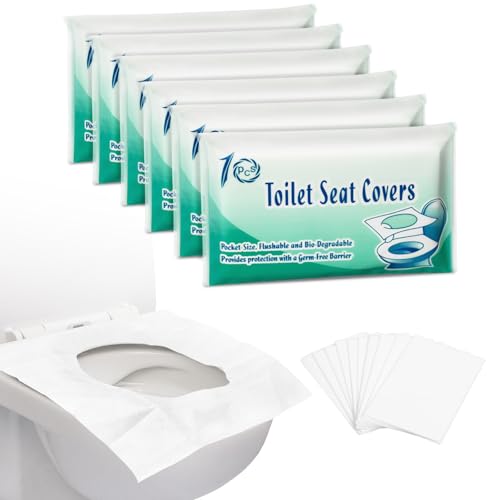 MAIYADUO 60 Copriwater Usa e Getta Igienici Monouso per Adulti e Bambini - Copri Water da Viaggio Biodegradabili - Coprisedile WC tascabile - Coprigabinetto Igiene Coprivaso Tavoletta