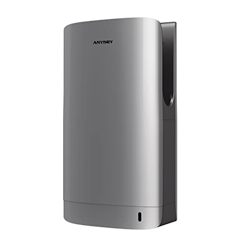 anydry 2065 Asciugamani, Asciugamani Elettrico Commerciale, Asciugamani Professionale, Super Potente, 7-10 Secondi di Asciugatura, 1400-1750 Watt (Argento)