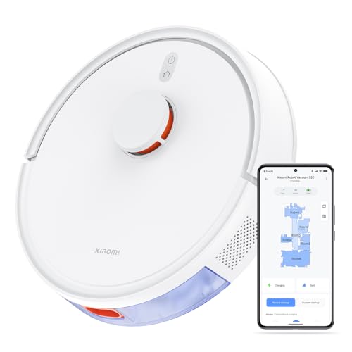 Xiaomi Robot aspirapolvere e lavapavimenti Robot Vacuum S20, piano di pulizia intelligente con navigazione laser LDS, Bianco