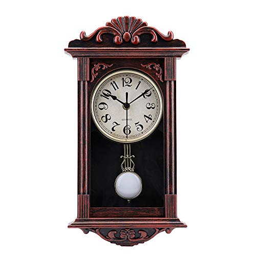 jomparis 40 cm Orologio da parete a pendolo, stile retrò, al quarzo 40cm Bronzo