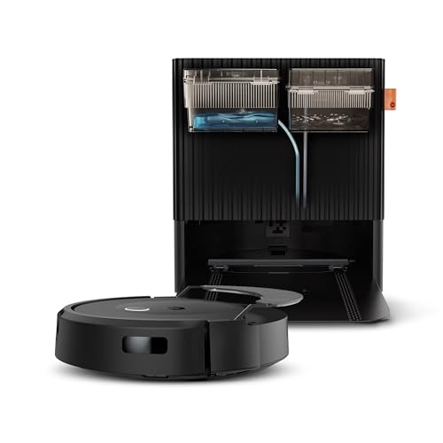 iRobot Roomba Combo 10 Max, Robot Aspirapolvere 2 in 1, Stazione Autosvuotamento/Riempimento e Pulizia del Panno, Mappatura e Memorizzazione dell'Ambiente, Rileva ed Evita gli Oggetti, Nero