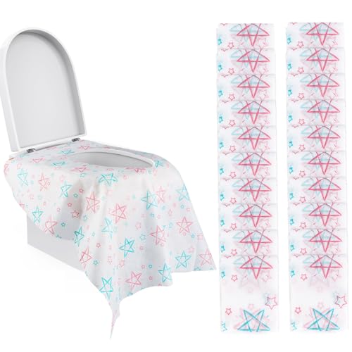 20 Pezzi Copriwater Usa e Getta Bambini Adulti Copri Water WC Usa e Getta Copri WC Usa e Getta Copriwater Monouso Portatile Accessori da Viaggio per WC Pubblico, Avvolti Singolarmente 65X60cm