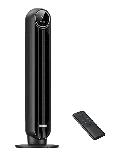 Dreo 28dB Nomad One Tower Fan con telecomando, ventilatore di raffreddamento silenzioso con velocità di 7,3 m/s, oscillante a 90° con 4 velocità, 4 modalità, timer di 8 ore, ventilatore da supporto