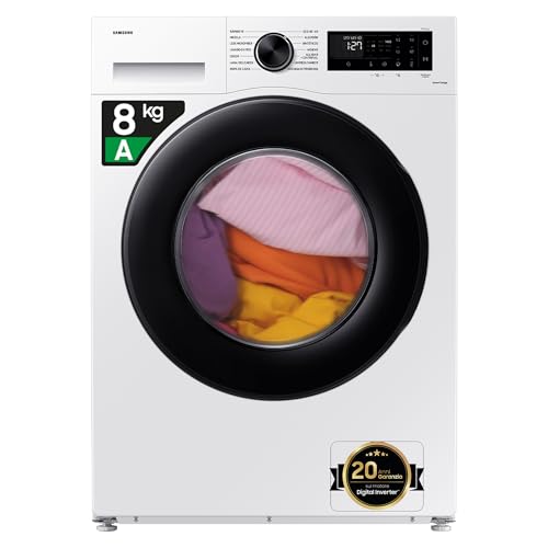 Samsung Lavatrice Crystal Clean WW80CGC04DAEET Libera installazione, 8 Kg, Wifi, Ecobubble, Vapore, Carica Frontale, 60l x 85h x 60p cm