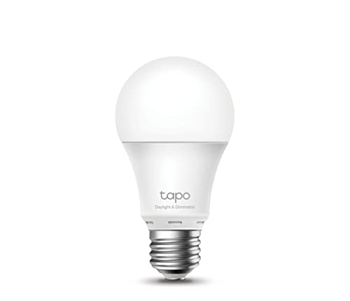 TP-Link Tapo L520E Lampadina Wi-Fi E27, Monitoraggio Energia, Funziona con Amazon Alexa e Google Home, Luce Diurna e Dimmerabile Dall'1% al 100%, 4000 K, 806 Lumen, 8W, Telecomando con APP, Bianco