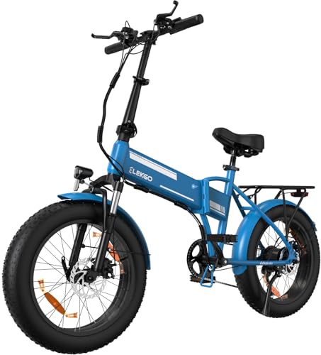 ELEKGO Bicicletta Elettrica per Adulti, 20" x4.0 Fat Tire E-Bike con Motore 250W, Batteria Rimovibile, Bici Elettrica Pieghevole Autonomia 35-90KM, City E-Bike MTB Ebike con 2 modalità di guida