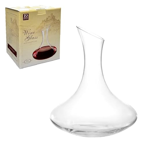OCEANO Decanter Vino Caraffa per Decantare Areare Vino Rosso Vetro Trasparente Travaso Elegante Moderno Versatore per Serate Feste Idea Regalo Papà (Decanter, 1.78)