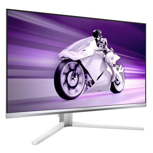 PHILIPS Evnia 27M2N8500 - Monitor da gioco OLED QHD da 27 pollici, 360 Hz, 0,03 ms, HDR400, Ambiglow, FreeSync. Prem., comp. G-Sync. (2560x1440, 2X HDMI 2.1, 1x DP 1.4, Hub USB) Bianco