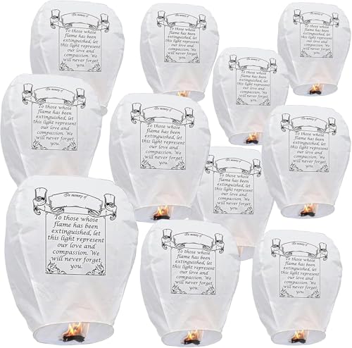 Lanterne cinesi Kong Ming in carta rispettosa dell'ambiente, vigilia di Natale, Capodanno, matrimoni, feste, 100% biodegradabile, 10 confezioni