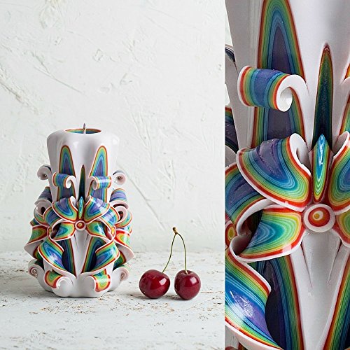 Candela di Design Fatta a Mano, Candela Decorativa Inodore 80 x 150 mm, Candela Cilindrica a Combustione Lunga 56 ore, Stoppini in Cotone Senza Fumo, Decorazione Domestica Ideale e Regalo Versatile