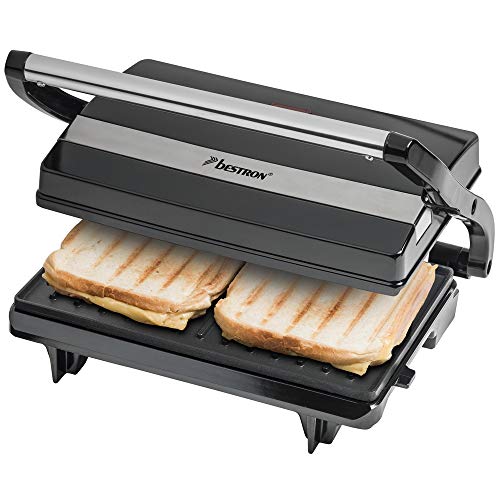 Bestron APM123Z panini Grill, 700 W, Plastica, Nero