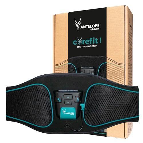 Beurer Corefit I Antelope Cintura Addominale EMS Unisex Adulto, per circonferenze addominali da 70 a 140 cm, Elettrostimolazione mirata degli Addominali centrali e laterali