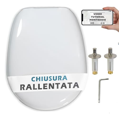 HAND - Copriwater per POZZI GINORI con Chiusura Rallentata, Soft Close, per WC EASY / EASY02, Termoindurente, Bianco, Ideal standard, Sedile WC, ALTA QUALITA' - MADE IN ITALY
