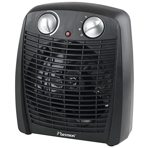 Bestron Termoventilatore con 2 livelli di potenza, incl. protezione antiribaltamento e protezione da surriscaldamento, per ambienti fino a 20m², 2000 Watt, colore: Nero