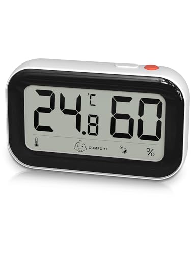 Pitasha Igrometro Digitale Termometro per Interni Termometro per Ambiente Termoigrometro Misuratore Monitor di Temperatura e umidità con Funzione di Memoria Max/Min