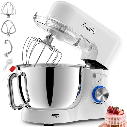 Impastatrice Planetaria, Zuccie 1000W Robot da Cucina Multifunzione, 5L 8 Velocità Impastatrice Professionale con Frusta, Gancio per Impastare, Frusta per Dolci, Ciotola di Acciaio Inossidabile
