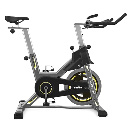 Racer 24 Diadora Fit Bike, Volano da 24 Kg, Trasmissione a Catena, Sensori Hand Pulse, App Kinomap e Zwift, Display LCD, Sella e Manubrio Regolabili