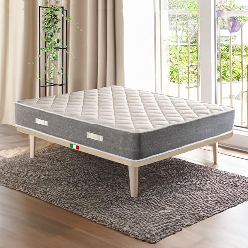 Materasso matrimoniale 160X190 Cm con nuova TECNOLOGIA DI COMFORT | Materasso ortopedico alto 20 cm contro il mal di schiena | Materasso che NON SCALDA, anallergico e anti acaro - MOD. ELISIR