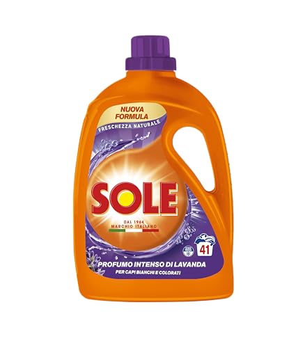 Sole Detersivo Lavatrice Freschezza Naturale 41 Lavaggi, Formula igienizzante, Detersivo Lavatrice Liquido Freschezza Naturale rimuove le macchie a basse temperature