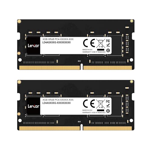 Lexar SODIMM DDR4 RAM 32GB Kit (2 x 16GB), 3200 MHz DRAM, RAM per laptop SODIMM DDR4 a 260 pin, Memoria Laptop, SO-DIMM ad alte Prestazioni, Memoria per Computer Portatile (LD4S16G32C22ST-BGD)