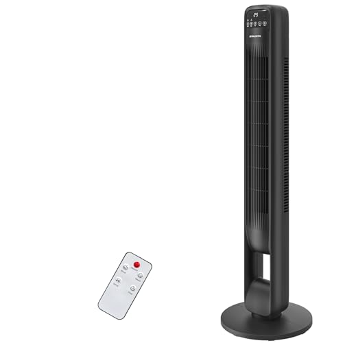 PALINTH Ventilatore a Torre 100cm, Ventilatori a Colonna con Telecomando, Ventilatore a Piantana con 3 Modalità, 3 Velocità, Timer 12 ore, Oscillante Silenzioso a 60°, per la Camera da Letto