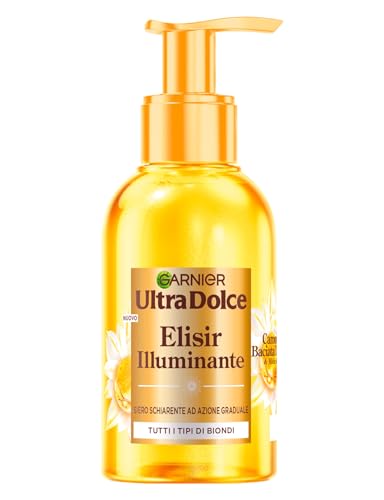 Garnier Ultra Dolce Camomilla Baciata dal Sole & Miele di Fiori, Elisir Illuminante, Siero Schiarente ad azione graduale, 120ml