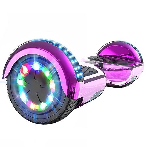FUNDOT Hoverboard, Monopattino Auto-bilanciante da 6,5 Pollici, Hoverboard per Bambini, con Luci LED e Altoparlante Bluetooth, Rosa, per Ragazzi